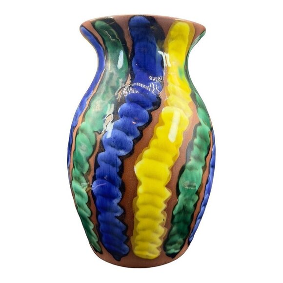 Large Talavera Tonala Vase Vessel Multicolor Pottery Signed F Guerrero G Mexico - Picture 10 of 15